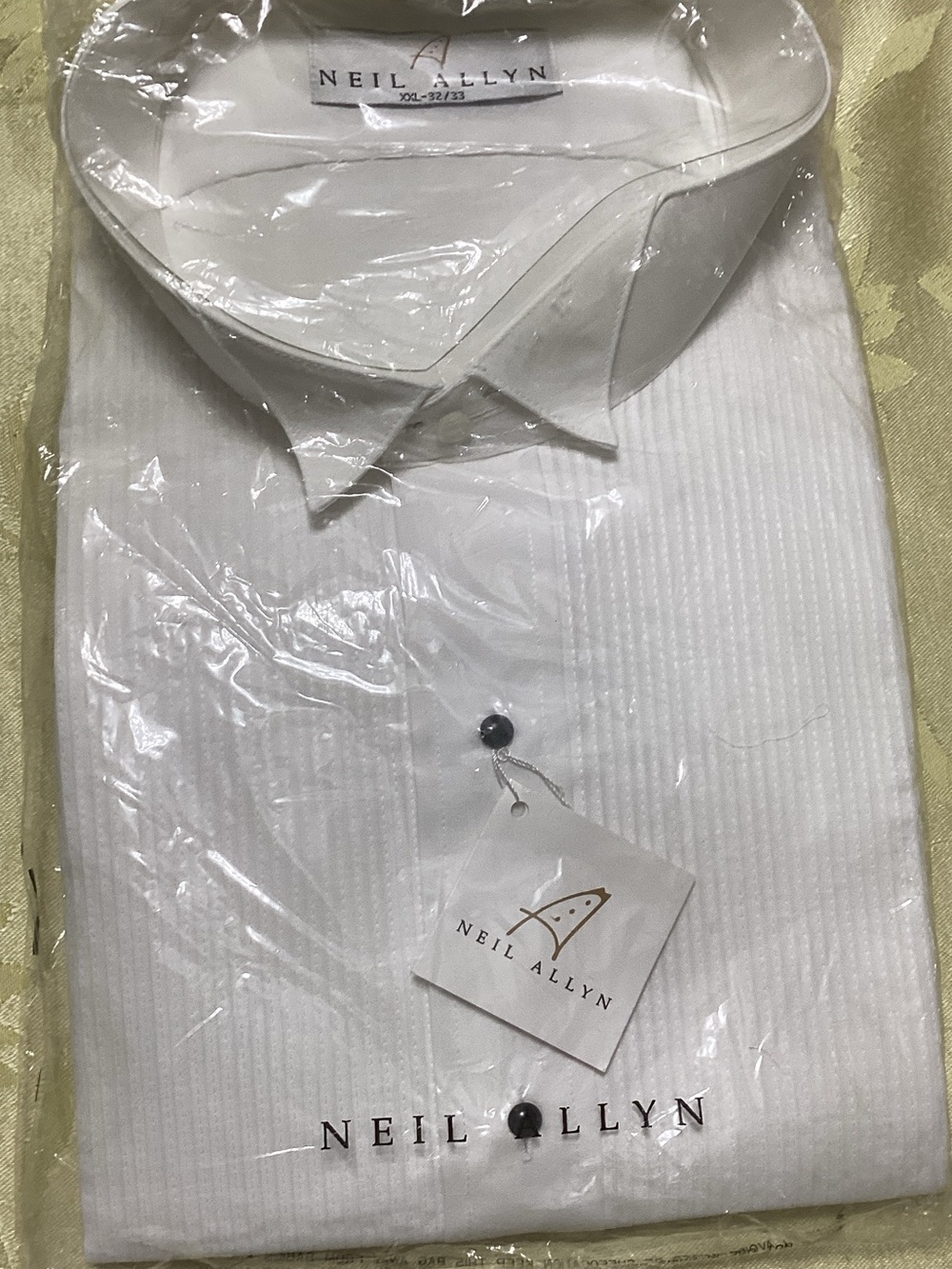 Tuxedo Neil Allyn Men’s White Dress Shirt with Subtle Texture